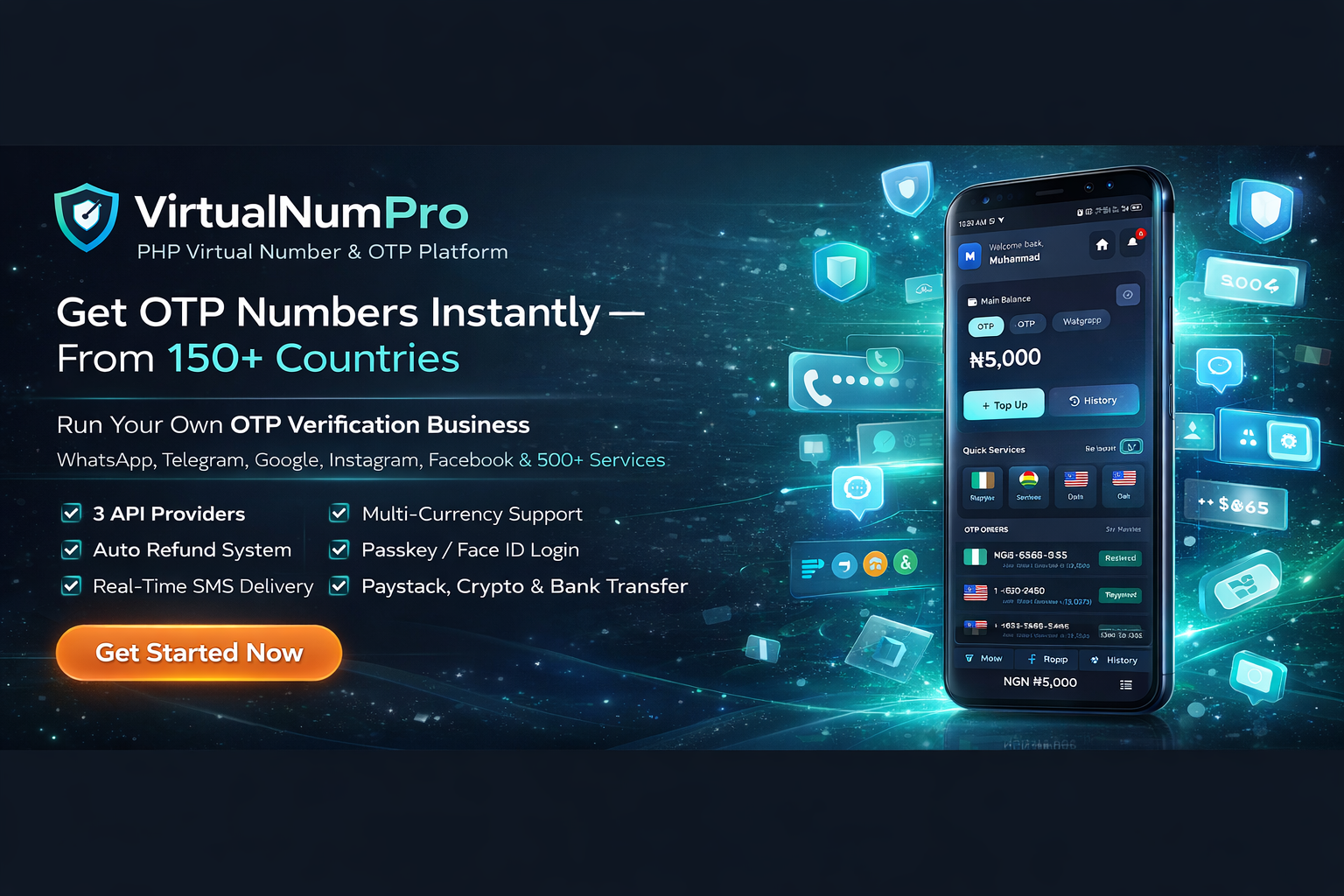 Best OTP Script - Launch Your Own OTP SMS Virtual Phone Number Script